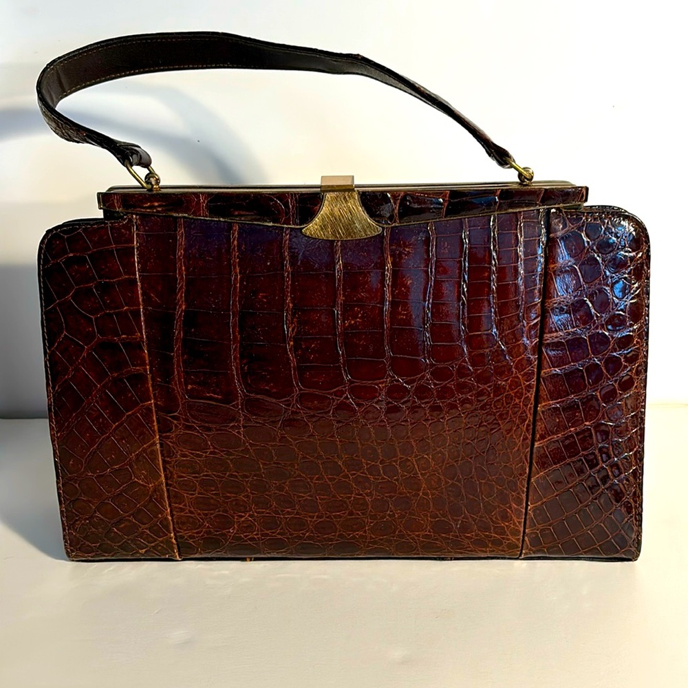 Vintage Alligator Bag Top Handle